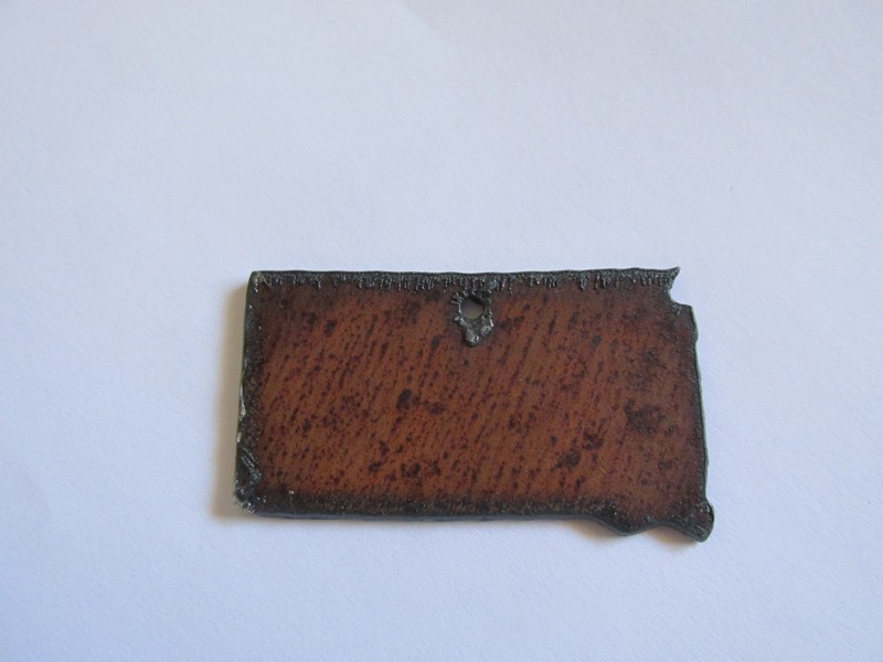 (image for) South Dakota rustic metal pendant #SD - Click Image to Close